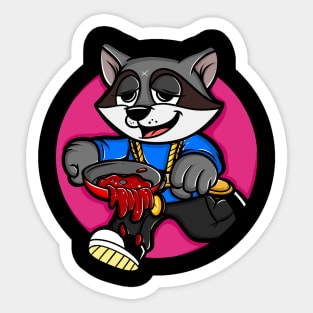 racoon cook cartoon Sticker